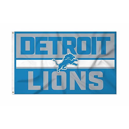 Rico Industries NFL Football Detroit Lions Bold 3 x 5 Banner Flag Single Sided - Indoor or Outdoor - Home Dcor