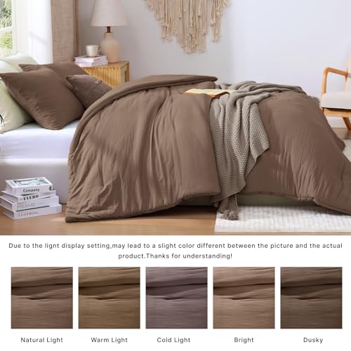 Full Comforter Set-3 Pieces Soft Brown Comforter Full Size Bedding by WRENSONGE - Used condition - Image 4
