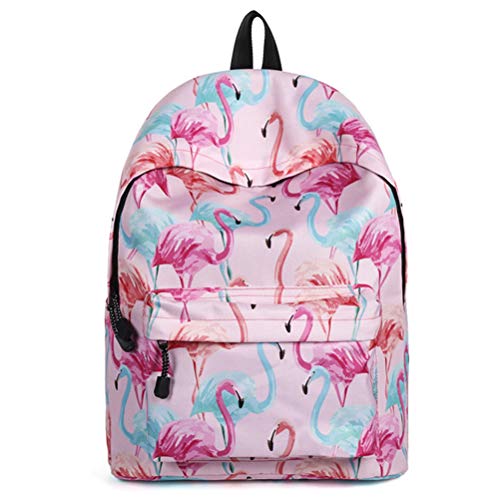 Fieans Rucksack Schulrucksack Mädchen Teenager Polyester Schultaschen Flamingo Süße Kinderrucksack Damen Outdoor Freizeit Daypacks - Rosa Cover