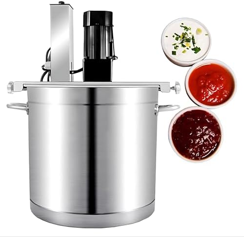 Heavy-Duty 40L Commercial Mixer & Stirrer, Automatic Stainless Steel Food Mixer for Chili Sauce, Large Batch Cooking, Brewing, Canning, Ideal for Restaurants & Catering