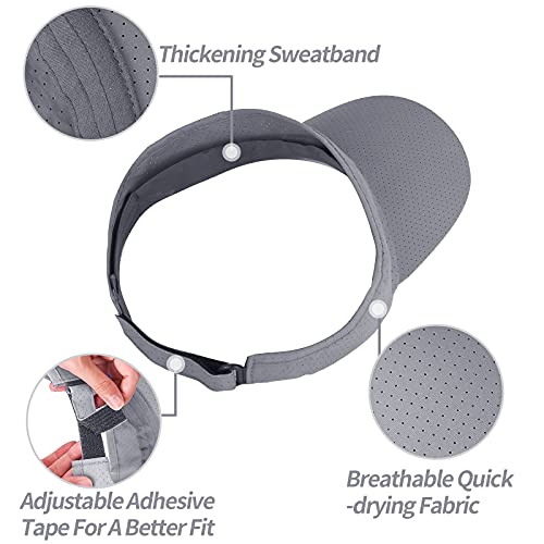 Bltong Sun Sports Visor Hats Women Men Uv Protection Breathable Adjustable Baseball Cap For Beach Golf Running Tennis Gray #TOP3