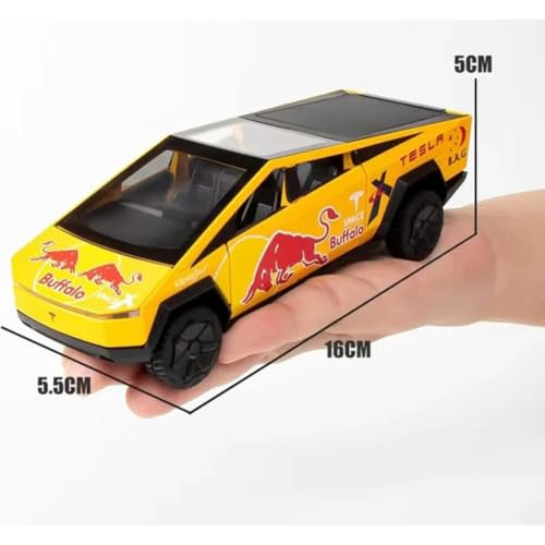 Image of 1:32 Tesla Cybertruck Red Ball Edition - Black Alloy Diecast Pullback Metal Car Toy