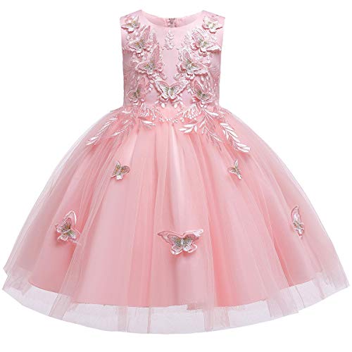 HIHCBF Girls Princess Butterflies Tulle Dress Embroidery Pageant Birthday Party Communion Wedding Evening Dance Ball Gowns4