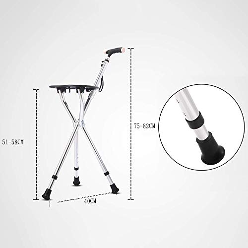 Canne de marche pliante trépied haut de gamme Wisdom avec assise télescopique - 2