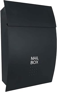 REMYS Suggestion Box Safe Lock Box Ballot Box Donation Box Letterboxes Villa Metal Outdoor Household Large Magazine Postbox with Lock Mailbox (Color : Black, Size : 32 * 10.5 * 45.5cm)