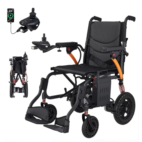 Foldable Electric Wheelchair with LED Light and Removable Battery