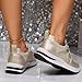 ZDLJLY Womens Platform Retro Sneakers Classic Trainers Fashion Footwear Tennis Running Chunky Lace-up Stylish Walking Shoes Gold
