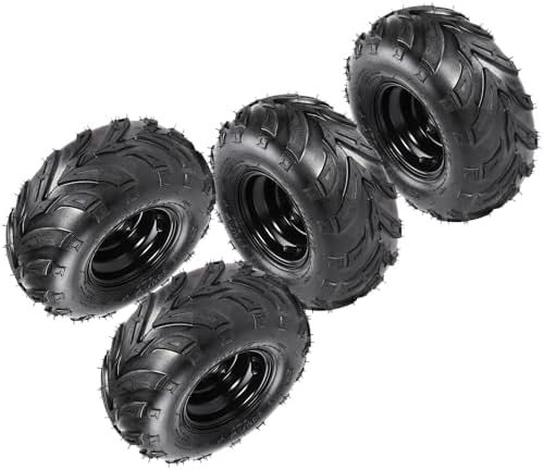 4 Pack 145x70-6 145/70-6 Tubeless Tires and Rims 6" ATV Go Kart Q...