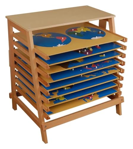 Premium Montessori Wooden World Map Puzzle Set