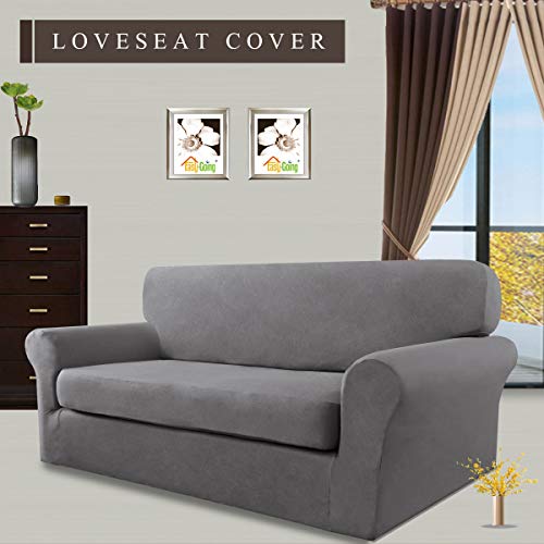 Image of Easy-Going 2 Pieces Stretch Loveseat Couch Sofa Slipcover Washable