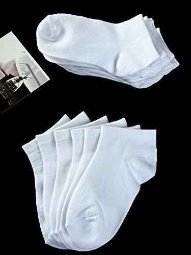 Cooraby 15 Pack Kids' Half Cushion Low Cut Athletic Ankle Socks Boys Girls Ankle Socks (2-4 Years, White) #TOP2