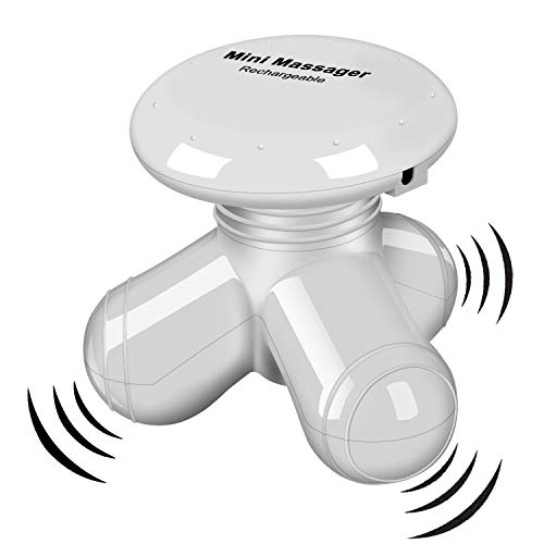 Mini Massager Handheld Portable Vibration Full Body Massager for Hand Head Neck Back Arms Shoulder Legs Foot Pain Release, Cordless Rechargeable Vibrating Neck Back Massager