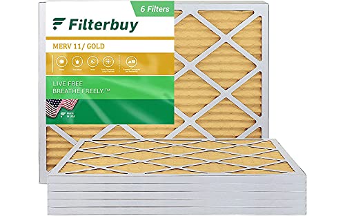 Filterbuy 20x22x1 Air Filter MERV 11, Pleated HVAC AC Furnace Filters (6-Pack, Gold) Filterbuy 20x22x1 Air Filter MERV 11, Pleated HVAC AC Furnace Filters (6-Pack, Gold)