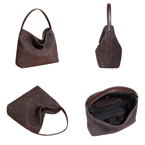 Bolso Tote tejido de gamuza para mujer miniatura 4