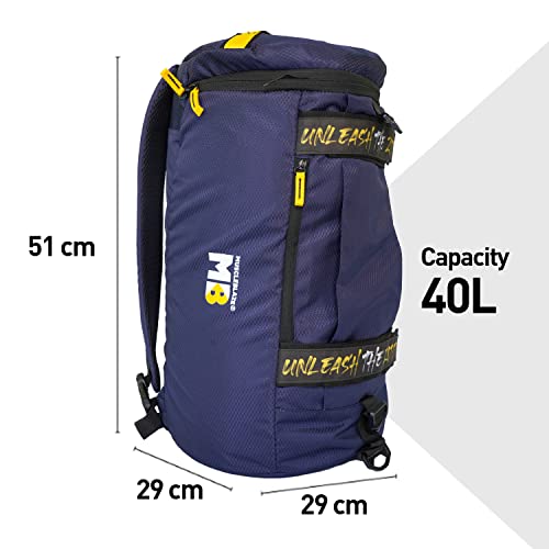 Image of MuscleBlaze Hybrid Gym Bag Cum Standard Backpack , Duffle Bag For Men And Women, Blue, 40 L