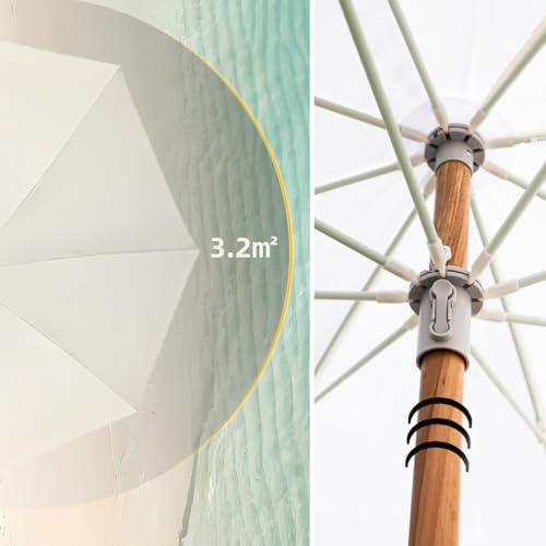 Sombrilla de jardín 2,1m con protección UV para balcón 4