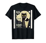 Black Cat Football Ice Cream T-Shirt