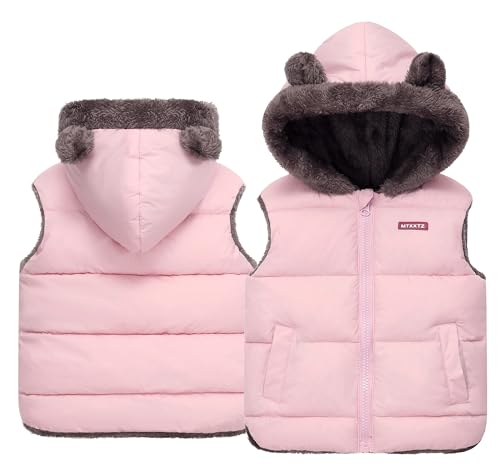 Doudoune sans manches bébé fille garçon capuche oreilles veste matelassée enfant 2-7 ans