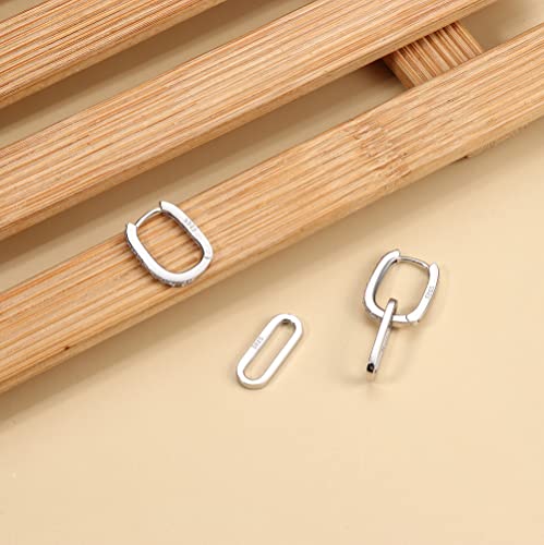 MILACOLATO 925 Sterling Silver Hoop Earrings for Women 18K Gold Silver Plated Drop Dangle Hoop Earrings with Charms Cross Spike Moon Star Paperclip Link Statement Earrings Convertible Link Huggie Earrings Hypoallergenic4