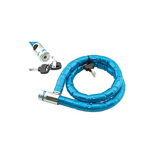 Lucchetto a pitone 1,2 metri V PARTS Lucchetto a Pitone da 25mm Azzurro da 120cm per Bicicletta
