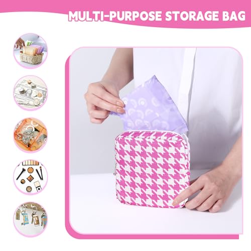Image of Period Bag for Teen Girls, Canvas Sanitary Napkin Storage Bag with Zipper, Portable Menstrual Pad Bag Tampon Holder for Purse