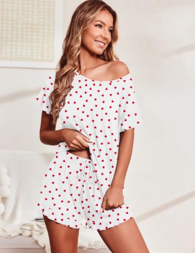 Image of Ekouaer Women's Pajama Set Ruffle Sleeves Top and Short