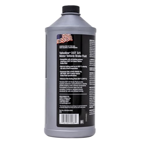 Image of Valvoline DOT 3 & 4 Synthetic Brake Fluid, 32 oz | High-boiling synthetic brake fluid for DOT 3 & 4 systems with corrosion protection.