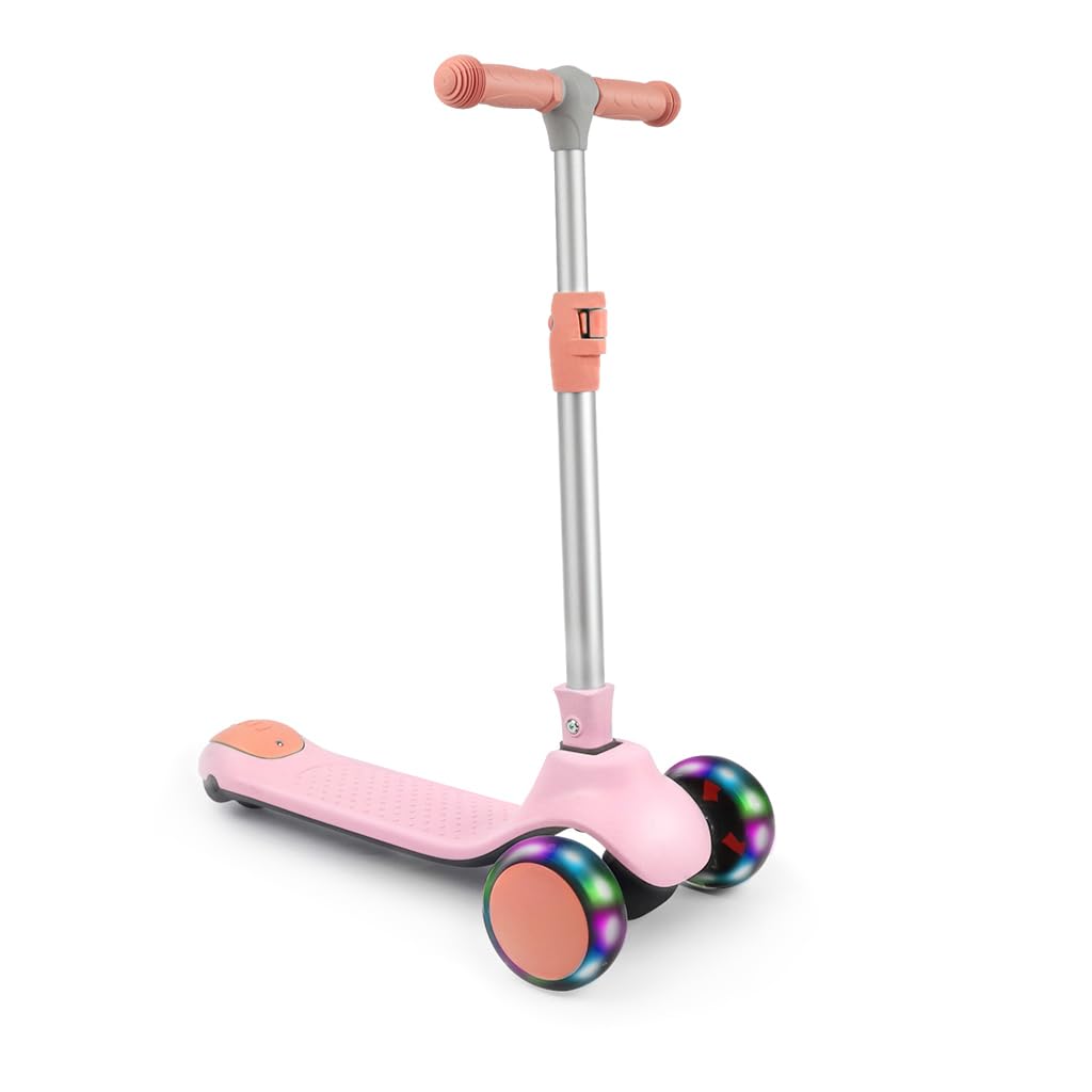 Kinderroller ab 3 Jahren, Roller Kinder mit LED-Rädern, Faltbare Kinderscooter für 3-10 Jahren