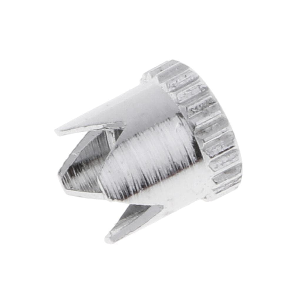 TRENDIVIBE 2pcs Brass Airbrush Crown Shape Needle Cap Air Brush Accessories Part Silver-image-11