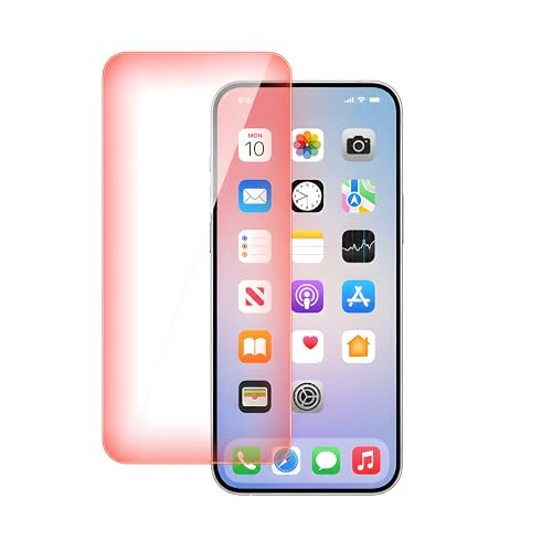 GetitRed Red Light Converter Screen Protector for [iPhone 17 Pro Max] - 9H+ Anti-Blue Light Tempered Glass Eye and Skin Protection Ultra-Clear Color HD 12FT Shatter-Proof Touch Sensitive