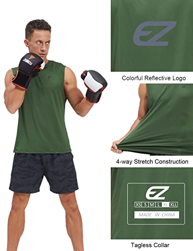 Image of EZRUN Men's Workout Sleeveless Shirts Quick Dry Muscle Swim Shirt Gym Fitness Running Beach Tank Tops