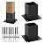 WIMART 4x4 Post Base, Inner Size 3.5"x3.5"Deck Post Base, Deck Post Base for Concrete, for Mailbox Support Wood Fence Post Anchort (Black - Set 2)
