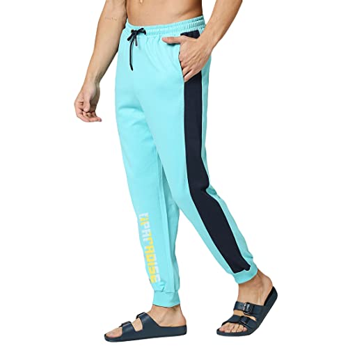 Image of Bewakoof Men's Solid Regular Fit Cotton Blend Joggers