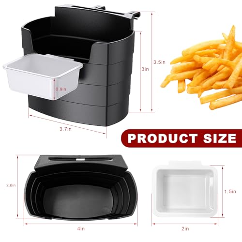 Porta Papas Fritas para Auto con Soporte de Salsa Negro miniatura 2