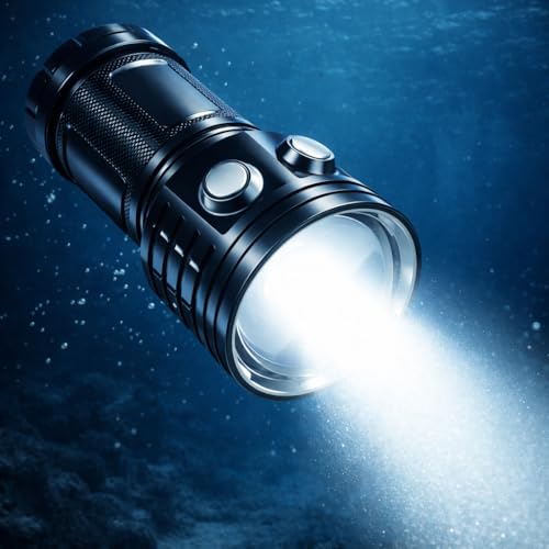 Linterna de buceo de 10000 lm para exploración de cuevas marinas y fotografía nocturna bajo el agua