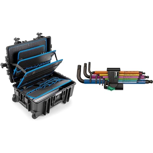 B&W Werkzeugkoffer JUMBO 6700, 117.19/P-G & Wera 950 SPKL/9 SM N Multicolour Winkelschlüsselsatz, metrisch, BlackLaser, 9-teilig, Wera 05022089001