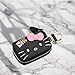 Cartoon Cute Car Remote Key Case,PU Leather Car Key Holder Ring Box,Metal Hook Zipper Embroidered Bag,Wristlet Keychain Key Case,for Women and Men. (Pink)