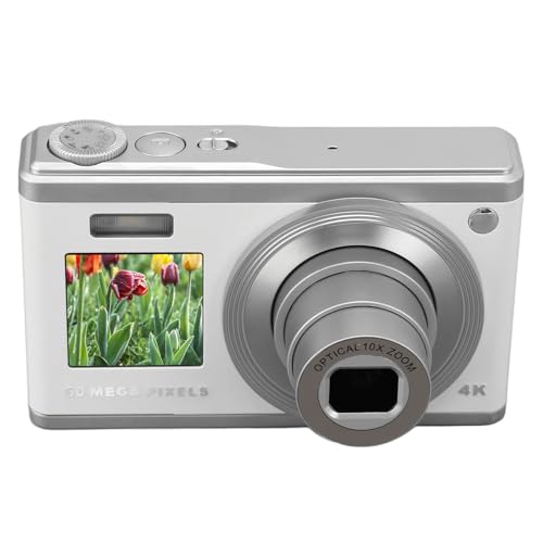 Digital Point and Shoot Camera, 4K 4K Digital Cameras for Photography with 2.88 Inch Main Screen and 1.58 Inch Secondary Screen, Kids Camera Gifts for Kids Student Children Teens