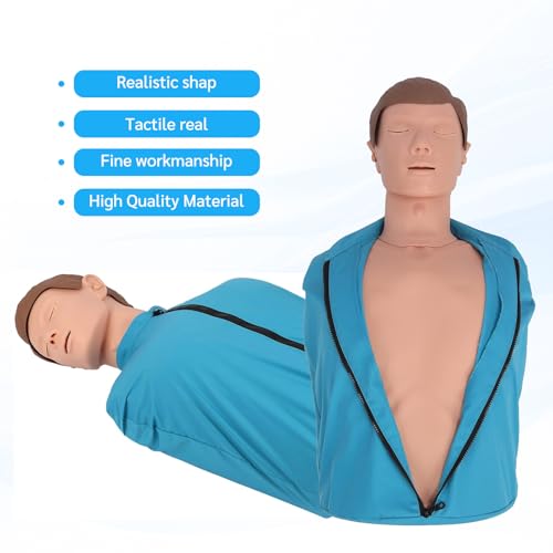 CPR Manikin, Professionelle Erwachsene Erste Hilfe Beatmung Dummy für Training und Unterricht, Gummi Halbkörper Wiederbelebungshilfe