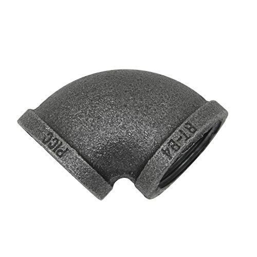 ROOwarMer 5 Piezas - Codo Hierro Negro tuberia Codo roscado Negro para...
