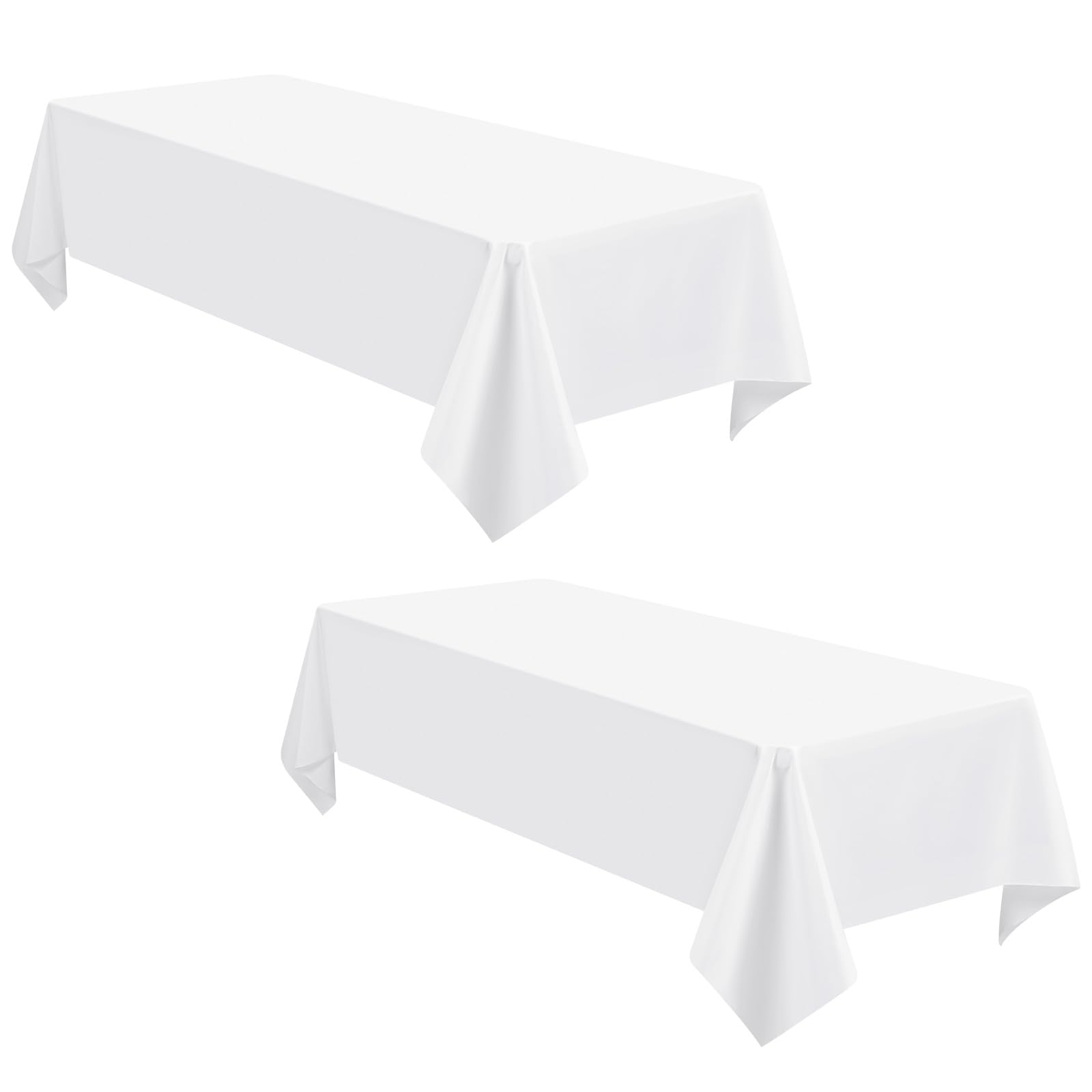 Nappes blanches pour mariage et fête lot de 2 tissus polyester 153x320cm