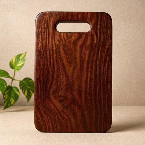 Image of Luxury Premium Sheesham Wood Chopping Board | Cutting Board & Serving Tray for Kitchen | Ideal for Vegetables, Fruits & Cheese (Standard)