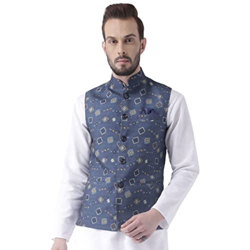 Image of Hangup mens printed nehru jacket 35A PRINTED NEHRU