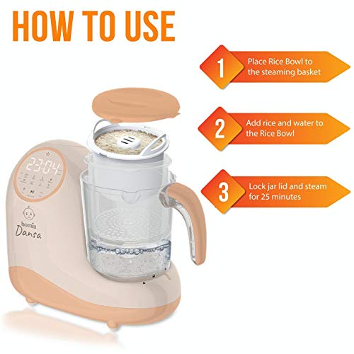 Rice Bowl - Accessory for Dansa Baby Food Maker for Cooking Rice, Noodles, Semolina, Starches - Compatible with Homia Dansa Baby Food Processor - Thumbnail 3