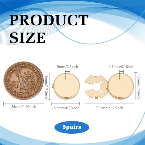 FINGERINSPIRE Button Covers for Men's Shirts Cuff Buttons Platinum Cuffs Button Cover Brass Cufflinks for Men's Business or Formal Shirts Apparel Accessories2