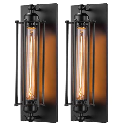 Licperron Sconces Wall Lighting, Industrial Black Wall Sconces Antique Wall Light Fixtures for Bedside, Bar, Restaurant, Hallway, Indoor&Outdoor Wall Decor, E26 & E27 Bar Lights, UL Approval, 2 Pack