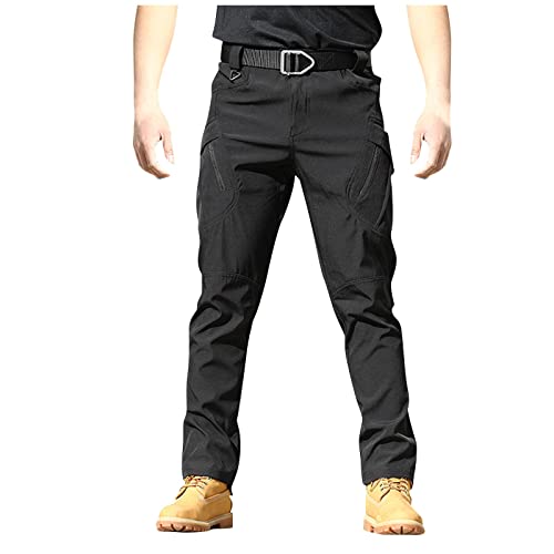 OIOLOYJM Military Cargo Pants for Men Hiking Relaxed Fit Work Waterproof Stretch Tactical Lightweight Outdoor Travel Pant