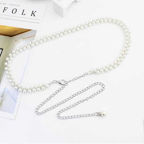 Pearl Belts for Formal Women Dress Pearl Waist Chain for Women Layered Waist Chain Belt Handmade Pearl Body Chain Charm Bridal Dresses Belt Adjustable Accessory for womenFashion Jewelry Gifts4