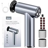 Drivox Electric Foot Callus Remover, 2-in-1 Rechargeable Portable Electric Foot File with 70pcs Sandpaper, Professional Pedicure Tools for Dead Skin, Hard Cracked, Dry Skin - Grey&Blue