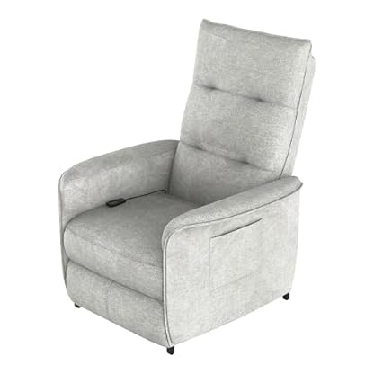 [en.casa] Elektrischer Sessel Relaxsessel mit Liegefunktion Elektronisches Einzelsofa Polstersessel Liegesofa Fernsehsessel Savukoski 102x58x81cm Hellgrau – Bild 8